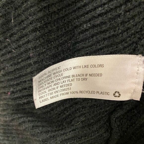 Merona‎ drape neck open front black cardigan - Picture 3 of 5